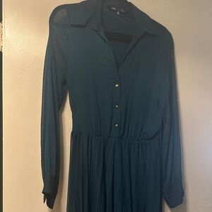 Zara Teal Long Sleeve Maxi Dress with Matching Belt